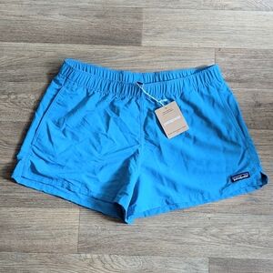 NWT Patagonia Women Barely Baggies 2 1/2" Shorts Women Size Medium Vessel Blue